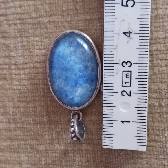 Vintage Barse Lapis Lazuli Oval Sterling Silver Pendant - Picture 3 of 6